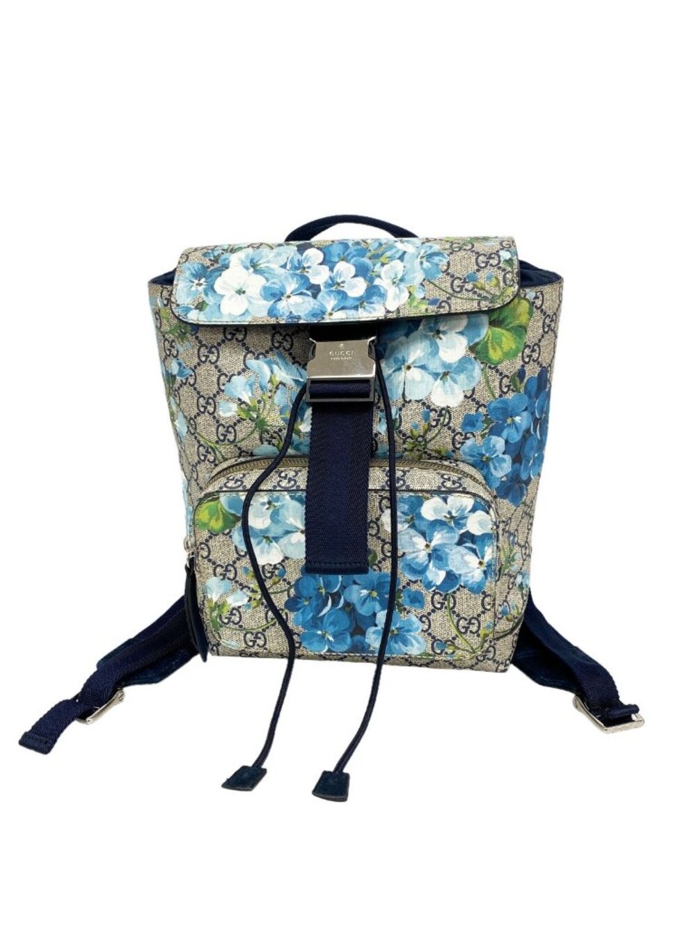 Gucci Backpack GG Blooms Navy Blue Silver